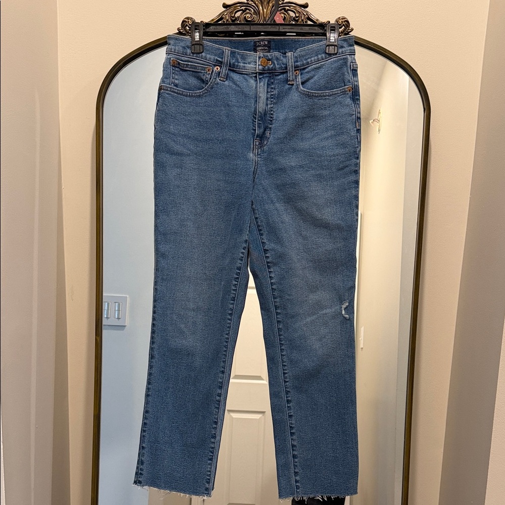 J. Crew Medium Blue Straight-Leg Jeans 28